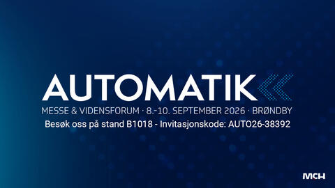 Vi deltar på Automatik 2026 i Brøndby. Besøk oss for faglige samtaler om automasjon, sikkerhet og fremtidens industriløsninger.

